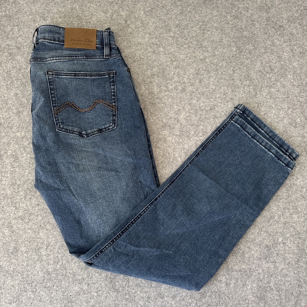 Urban Star Jeans Men's Blue Denim 34x32 Straight Leg Fit - Picture 12 of 13